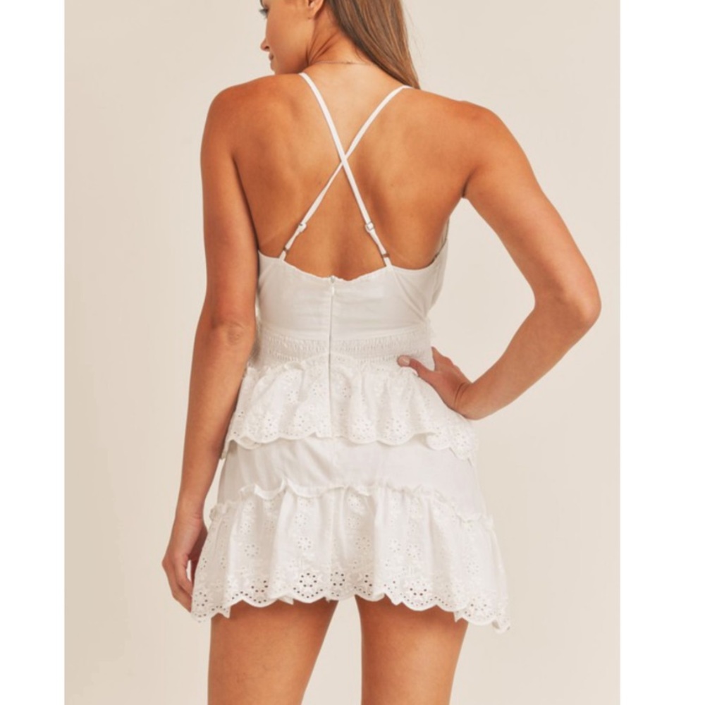 Eyelet Ruffle Mini Dress - Picture 4 of 5